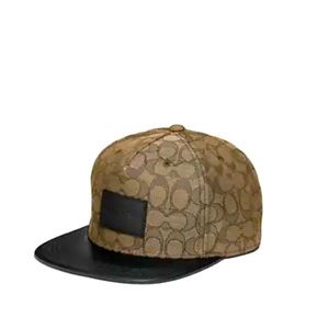 COACH MEN'S Signature Flat Brim Hat Khaki ML
